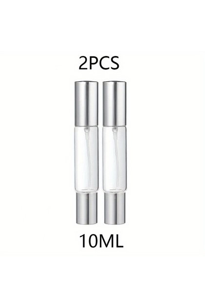 Silvery-2pcs 2pcs 0.34oz-Use Perfume Spray Bottles with Rollers - Transparent Glass, | Portable Frag