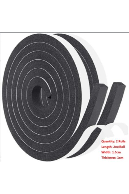 Black 1.5cm-2 Rolls 4m Foam Window Sealing Strips Windproof Sound-Proof Door Weather Stripping Dustp