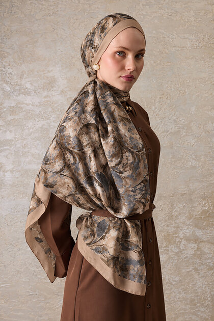 Beige Velora Patterned Shawl