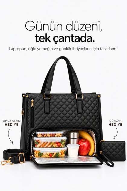 Modivra ® 3-in-1 Leather Tote Bag