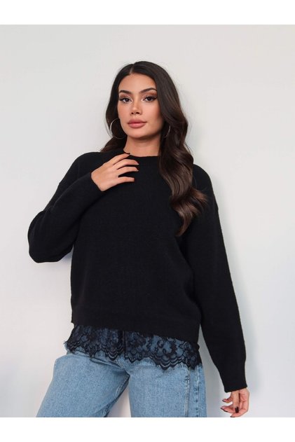Ruffled Back Soft Knit Sweater