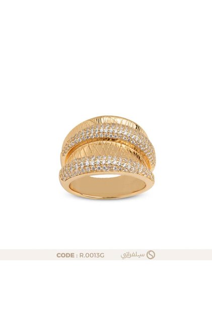 925 Sterling Silver Wide Band Cross Pattern Zircon Ring