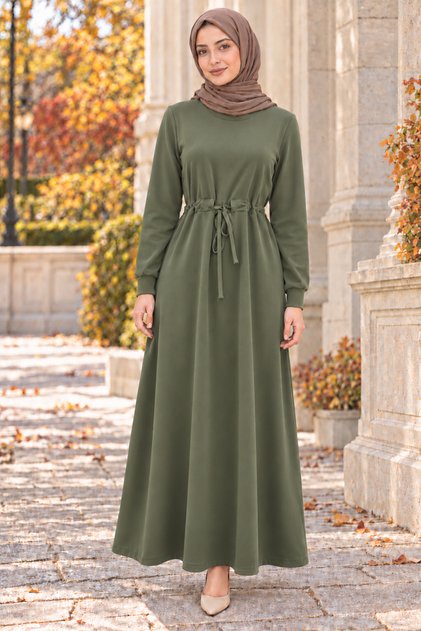فستان بيلي تونيلي بخيطين - كاكي