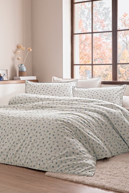 Esben Double 100% Cotton Ranforce Duvet Cover Set - Blue