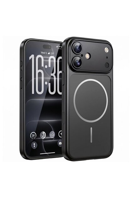 غطاء متوافق مع هاتف Apple iPhone 16، غطاء تحويلي بمظهر iPhone 18 Pro باللون الأسود