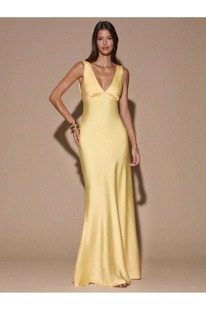 Rochie maxi, galben
