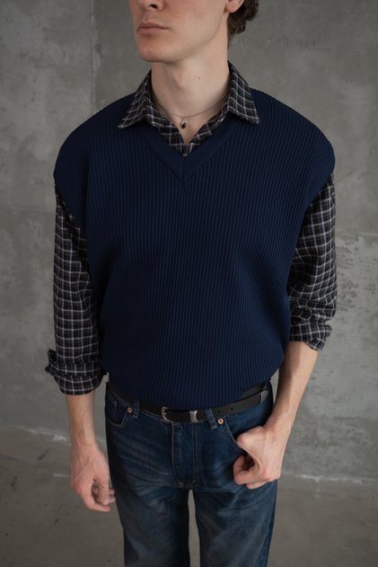 Men's Nopeli Pattern V-Neck Oversize Sweater