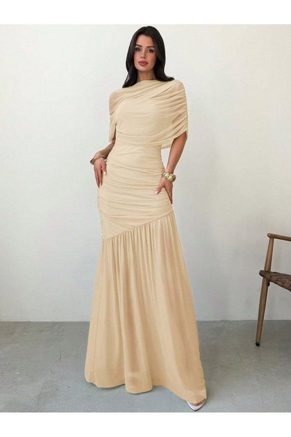 Rochie maxi, crem