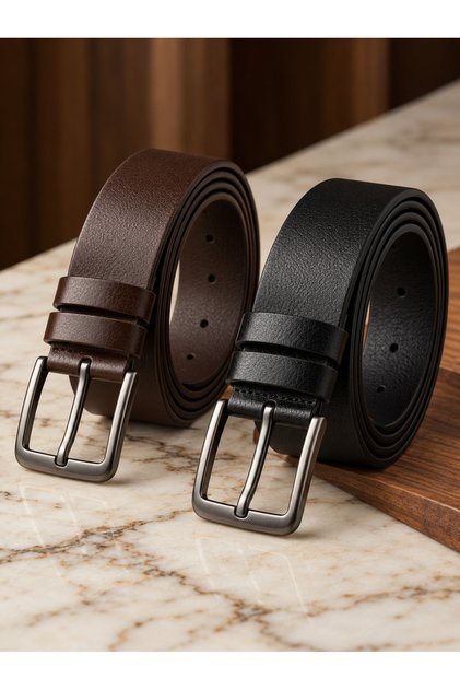 %100 HAKİKİ DERİ 2 ADET 4 CM MANDA DERİSİ KEMER