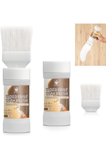 ألوان طلاء خشبي للتصحيح 2 قطعة، قلم طلاء متعدد الاستخدامات لإصلاح الأسطح بسعة 6.35 أونصة سائلة مع فرشاة، طلاء أبيض سريع الجفاف وعديم الرائحة أساسه مائي لإعادة تشطيب الجدران، لإصلاح الخدوش بسرعة للأبواب والخزائن والأثاث والمعادن.