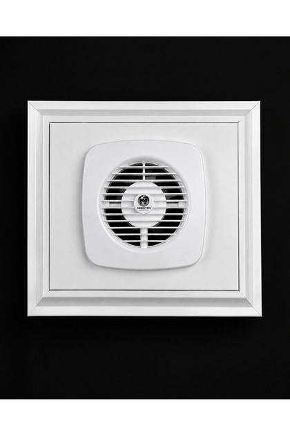 50X50 White Fan Bathroom-Kitchen Blind Cover (Width X Length - Outside to Outside)