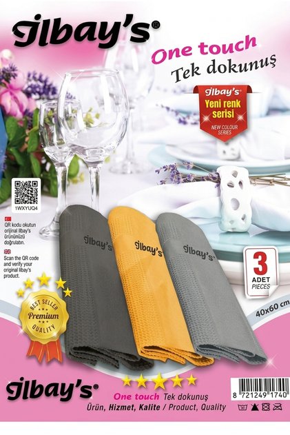 mevasa 3 Lü İlbay s Temizlik Bezi Cam Bezi Orjinal Mikro Fiber Bez Ölçü(60x40)