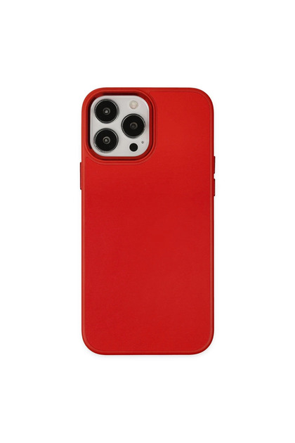 Apple iphone 13 pro max case asian leather silicone - red