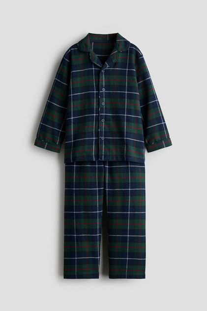 Desenli ve Pamuklu Flanel Pijama Takımı