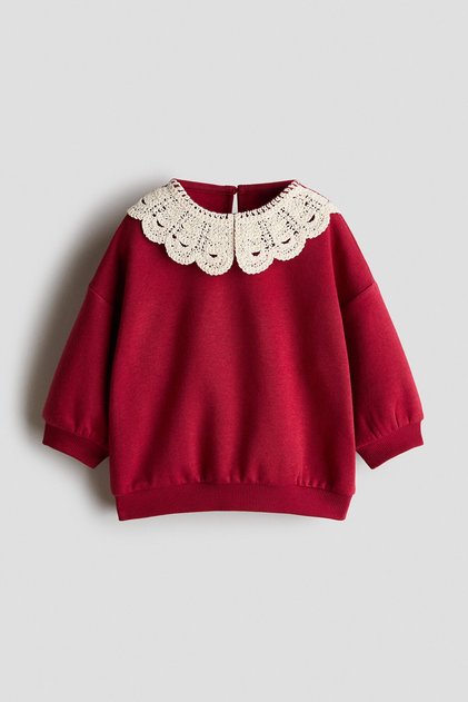 Yakalı ve Bol Kesimli Sweatshirt