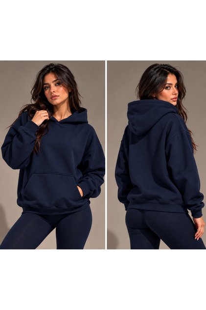 Oversize Hanorac Hoodie Sweatshirt with Hood and Kangaroo Pocket Premium Thick Winter