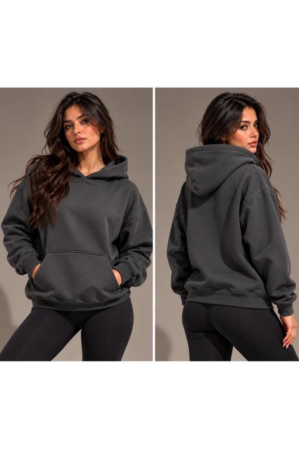 Oversize Hanorac Hoodie Sweatshirt with Hood and Kangaroo Pocket Premium Thick Winter