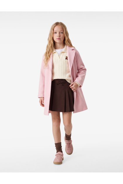 Double-Breasted Collar Buttoned Long Sleeve Cashmere Coat