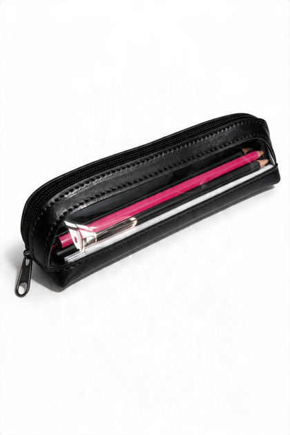 Ziyo Model Transparent Triangular Pen Holder - Pencil Case Pen Holder 19cm X 6cm X 6cm