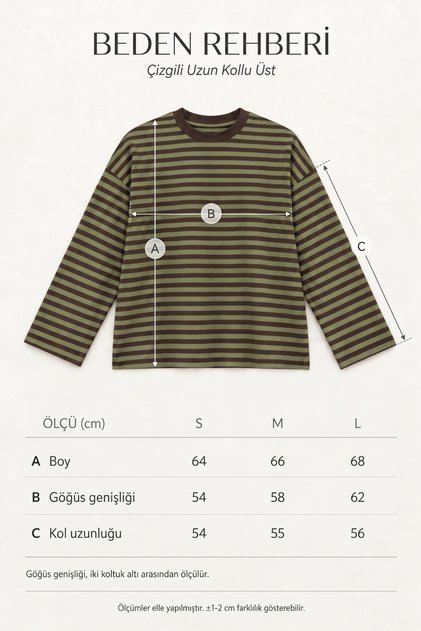 Kadın Çizgili %100 Pamuk Bisiklet Yaka Oversize Sweatshirt - Lacivert 3