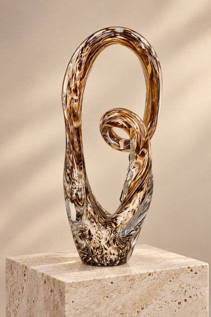 El Yapımı Cam Aksesuar , Cam Dekoratif Obje 16x9x37.5cm