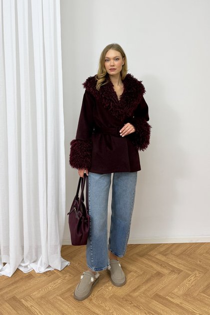 Fur Detailed Cashmere Coat 6-1607
