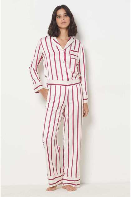 Printed Satin Pajama Pants