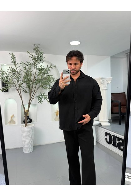 GG Model Çizgili Kışlık Modal Gömlek