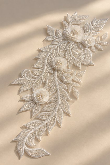 3D Floral Embroidered Applique