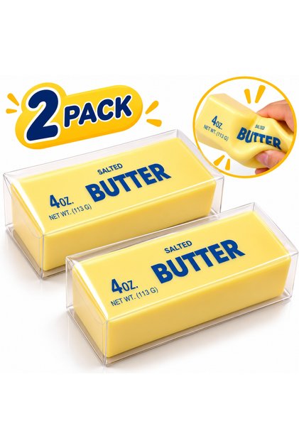 Dumpling Butter Squishy Toy 2 Pack, Slow Rising Soft & Stretchy Sensory Fidget Toys, Stress and Anxiety Relief Squeeze Toys for Kids and Adults, Cute Novelty Party Favors and Gifts