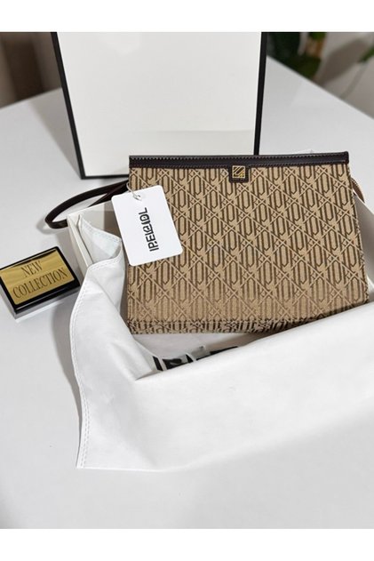 Trend Dokuma Clutch Portföy Çanta Kutulu Gönderim