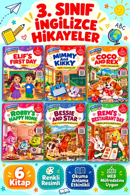 3. Class Easy English Story Set - Illustrated Activity English Story Book Set (6 Books)