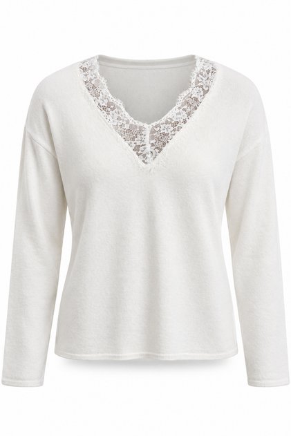 Ecru Lace Collar Sweater 5337