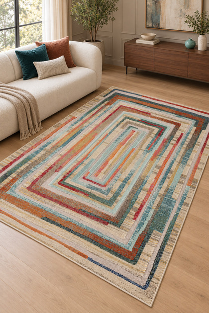 Decorative Carpet Non-Slip Base Stain-Resistant Washable Rug Custom Size Living Room Carpet 5017