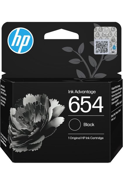 خرطوشة حبر أصلية سوداء HP 654 من سلسلة Ink Advantage | عدد الصفحات المطبوعة يصل إلى 400 صفحة | متوافق مع سلسلة طابعات HP DeskJet Ink Advantage 2900، 4300، 6575
