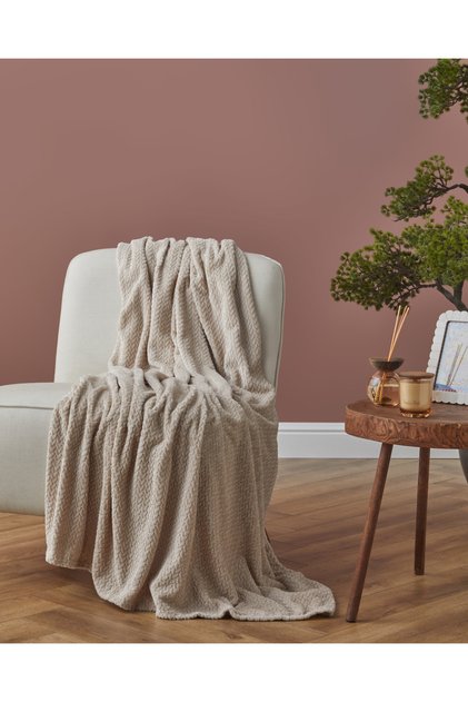 Solene Jacquard Supersoft Tv Blanket 120X160 cm Beige