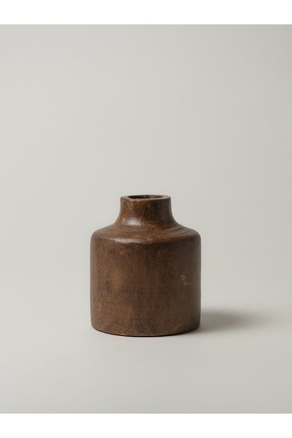 Root Dokulu Ahşap Vazo (10 x 12 cm)