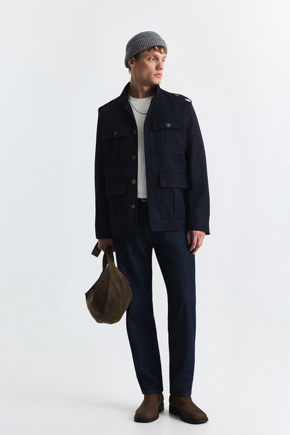 Wool Blend Relax Fit Jacket