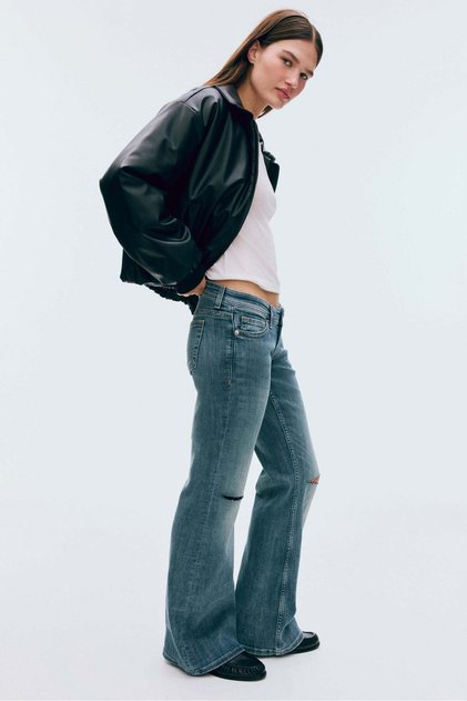 Flared Leg Ultra Low Waist Jeans