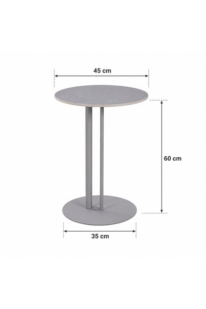 Round Ceramic Service Table - Light Grey | Movenhome