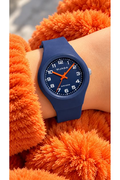 10 Atm Suitable for Pool and Sea Use Navy Blue Silicone Cord Girls Boys Children's Digital Wristwatch+ Wristband