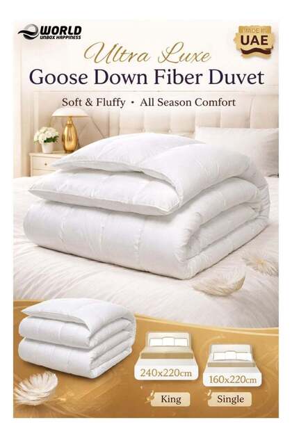 Eworld Ultra Luxe Goose Down Fiber Duvet, Soft & Fluffy White Comforter Quilt for a Warm and Cozy