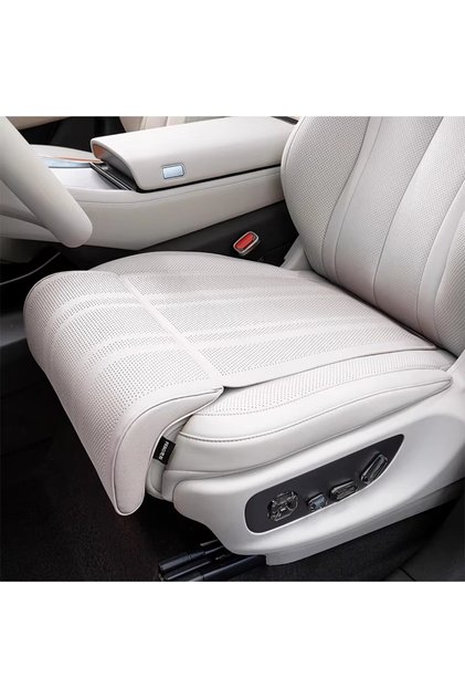 white Universal Car Seat Cushion with Leg Support - Auto Accessories Seat Protection Cover Extension