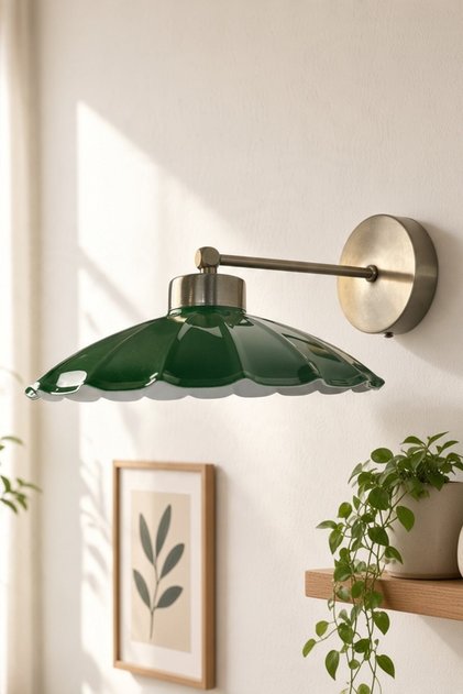 Risso Green Flat Body Sconce Metal Rustic E27 Single Cafe Boutique Lamp Lighting