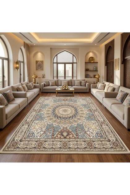 HOME TASTE Area Rug 2x3m, Washable Non-Slip Low Pile Polyester Carpet for Living Room Bedroom Dining
