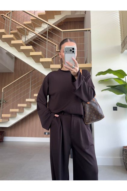 Basic Sweat Palazzo Pants Modal Set