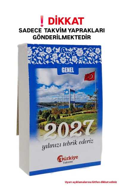 2027 YILI YAPRAKLI DUVAR TAKVİMİ DİNİ TAKVİM 1 ADET '' KARTONSUZ ''