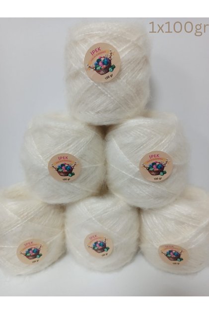 Moher Örgü İpi (Krem,Ekru) 100gr