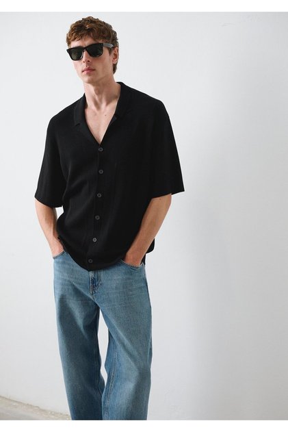 Black Knitwear Polo 0710413-71379