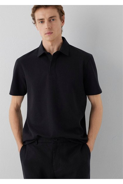 Black Polo Interlock T-Shirt Regular Fit / Standard Cut 0612869-900